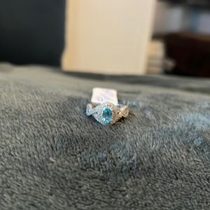9.25 Sterling silver and blue topaz ring